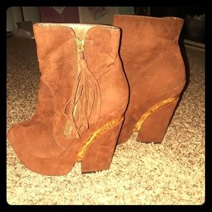 Brown & Gold Booties